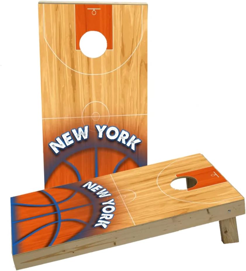 Basketball New York Custom Cornhole Board Game Set