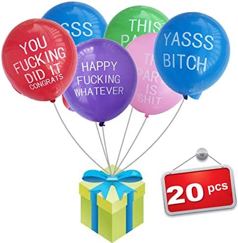 Oun Nana Abusive Assorted Colorful Pearl Latex Balloon 12 inch Fuuny Balloon - for Funny Party Birthday,Single Party,Graduation Party (20 Qty.)