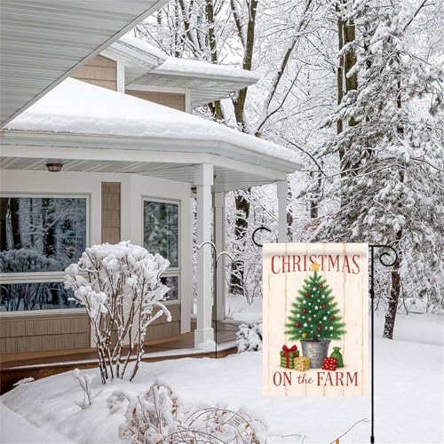 Bandera de jardín de Navidad 12.5x18 doble cara decoración exterior de invierno 5