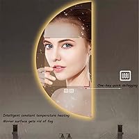 Vista 6 de NURCIX Espejo de baño LED inteligente para pared, espejo de tocador iluminado con luces y botón táctil inteligente para sala de estar, dormitorio