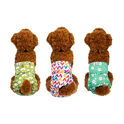 CuteBone Hundewindeln für Weibliche Welpen, Waschbar und umweltfreundliche Damenbinden Höschen für Ungeübte Welpen, Hunde in Hitze, Menstruation und Inkontinenz