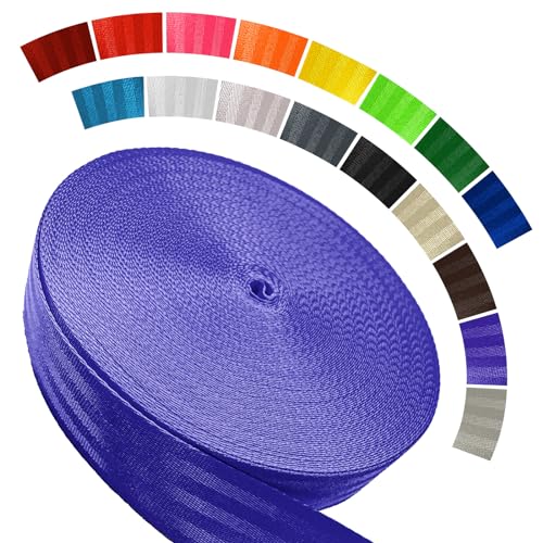 Image of Polyester Webbing Strap 16+Colors - 1 inch&1.5 inch&1.9 inch - 16.5 25 33 55 Yards Heavy Duty Webbing Roll, Flat Webbing Strap for Indoor&Outdoor Gear, Climbing, DIY Crafting, Repairing