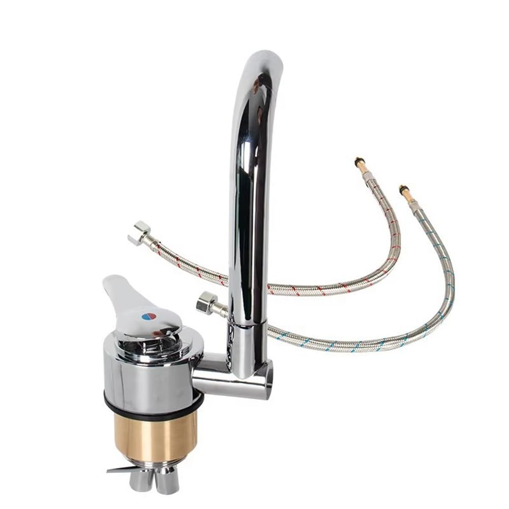 Aundhegrtt As Shown Rv Faucet, Hot & Cold Folding Kitchen Bathroom Faucet Kit For Motorhome Rv Trailer Accessories