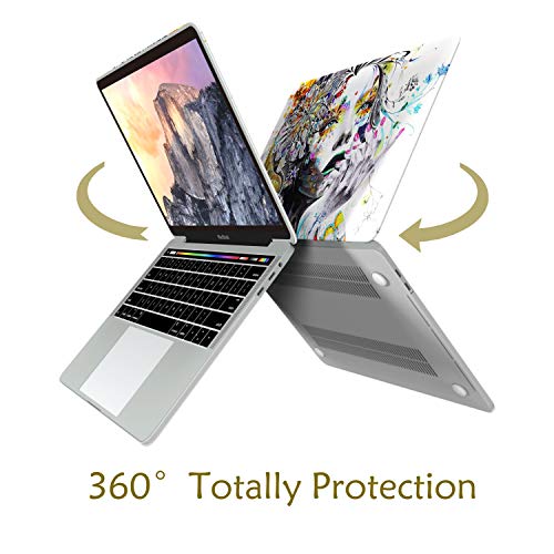 VAESIDA MacBook Pro 13 Inch Case, Rubberized Protective Hard Laptop Cover Case Shell Set Only Compatible with New Mac Pro 13\" Release 2016-2019 (Pro 13 Model A2159/A1706/A1708/A1989) (Hand-Drawn Girl)