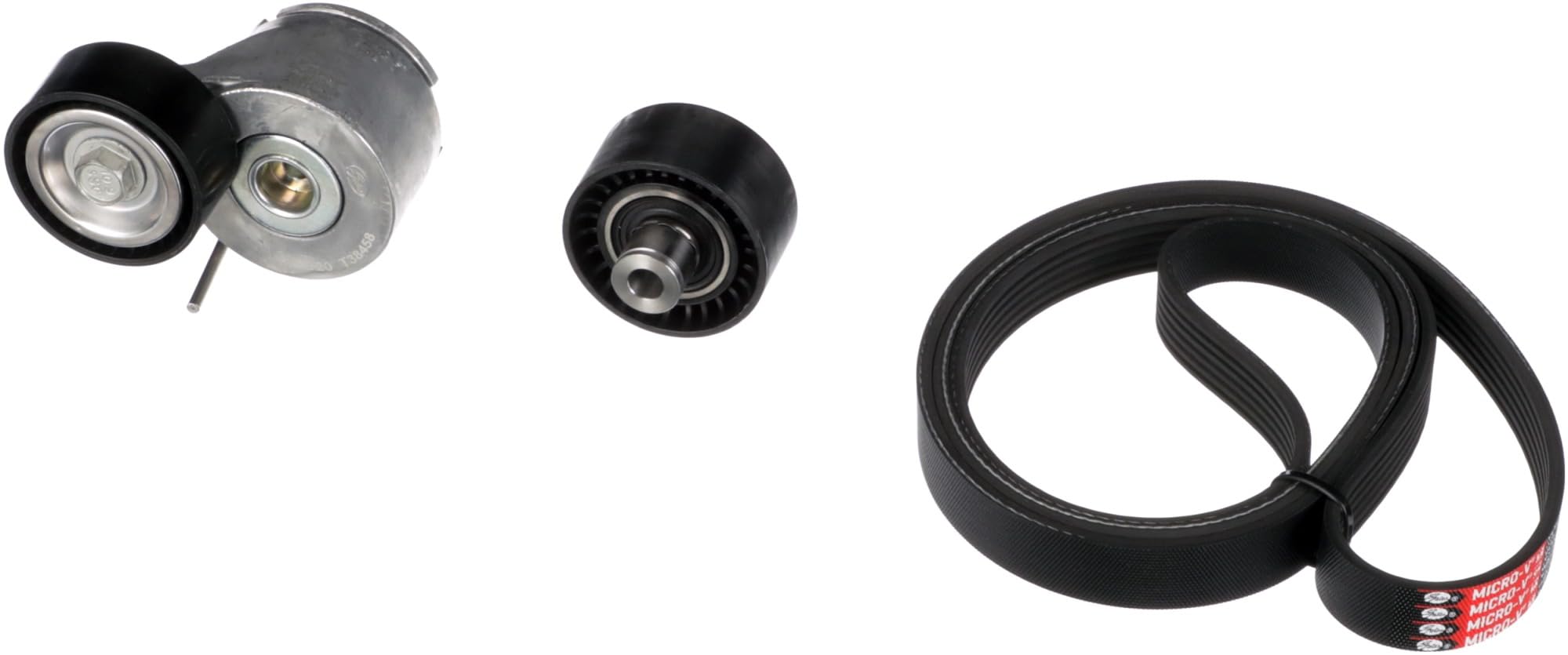 GATES Jeu de courroies trapézoïdales à nervures K036PK1708 Caoutchouc Compatible avec PEUGEOT 206 3/5 portes 2A/C 206+ 3/5 portes 2L, 2M Partner II Tepee Partner I Van 5, G 407 Berline 6D 407 SW 6E