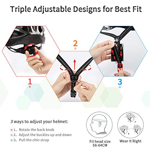 ioutdoor Erwachsene Fahrradhelm CE EN1078, EPS-Körper + PC-Schale, Robust und Ultraleicht, mit...