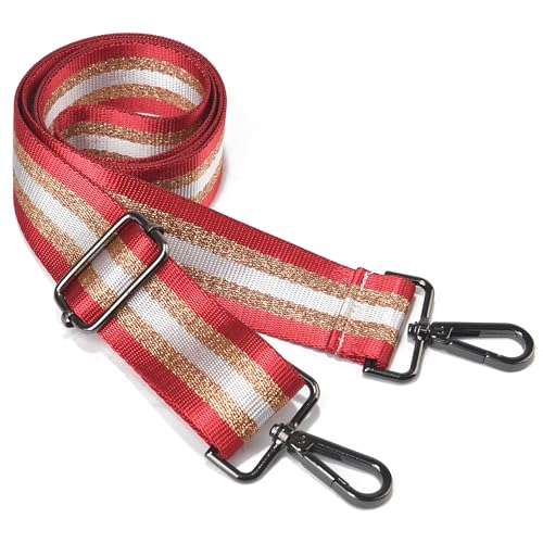 Image of LVYOUME Purse Strap Silver Hardware Wide Bag Straps Replacement Crossbody Adjustable Shoulder Strap for Purses