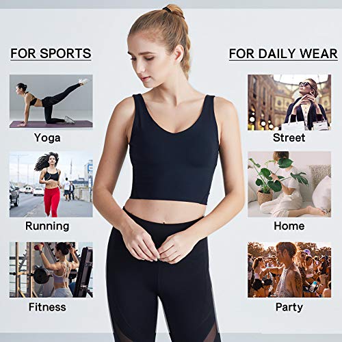 pedkit Sutiã esportivo feminino U nas costas em U com decote removível e acolchoado colete acolchoad