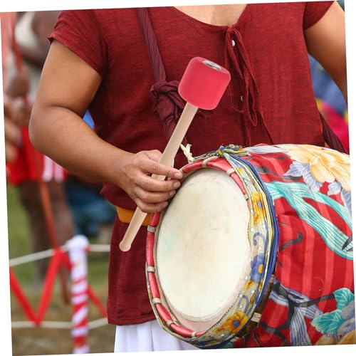 Baquetas para bombo y batería SHOWERORO, diseño ergonómico, madera, color rojo, para práctica y banda militar miniatura 6