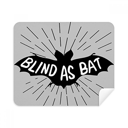 Black Bat Animal Outline Natural Cleaning Cloth Screen Cleaner 2pcs Suede Fabric