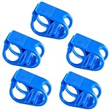 Kyuionty 5 Pcs Plastic Tubing Clamps, 1/4' - 1/2' Tube O.D. Adjustable Tube Clamp Shut Off Hose Clamp, Laboratory Pinch Valve Flow Control Hose Clamp（Blue）