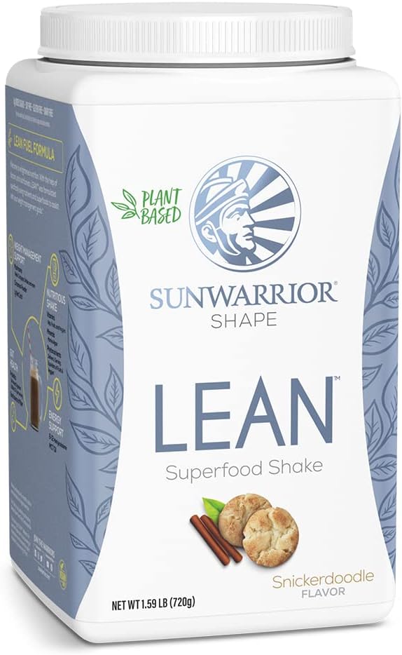 Meal Replacement Shake Vegan Protein Superfood Shake Meal Replacement Organic Protein Supplement | Gluten Free Non-GMO Dairy Free Sugar Free Low Carb Plant Based Protein | Snickerdoodle 20 Servings | Shape Lean by Sunwarrior