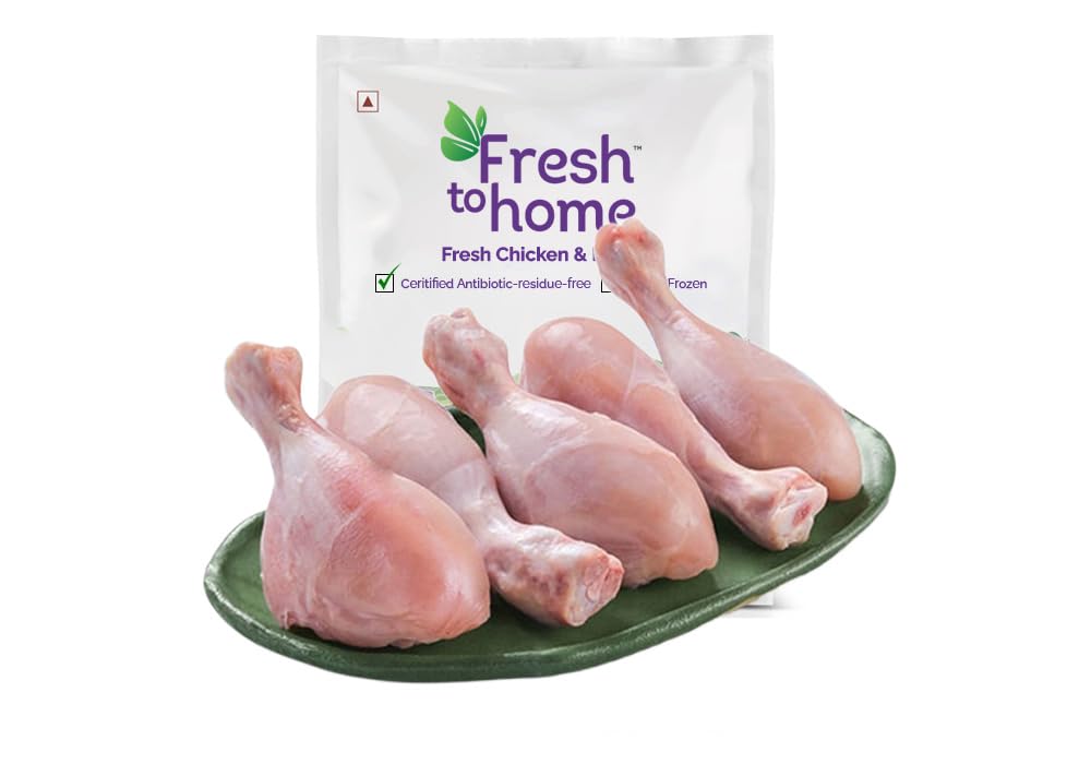FreshToHome Premium Chicken Drumsticks | Pack of 5 | Skinless | Antibiotic-Residue-Free | Fresh | Never Frozen