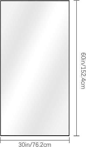 Miniatura 5 de DESBING Espejo de baño negro para pared, espejos rectangulares de 30 x 60 pulgadas con marco de metal, decoración moderna para colgar en la entrada,