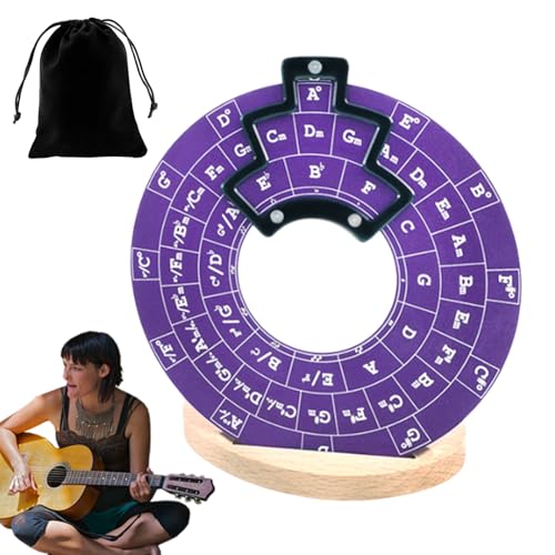 Cercle de cinquième roue et disque de théorie musicale pour guitare avec support - 6
