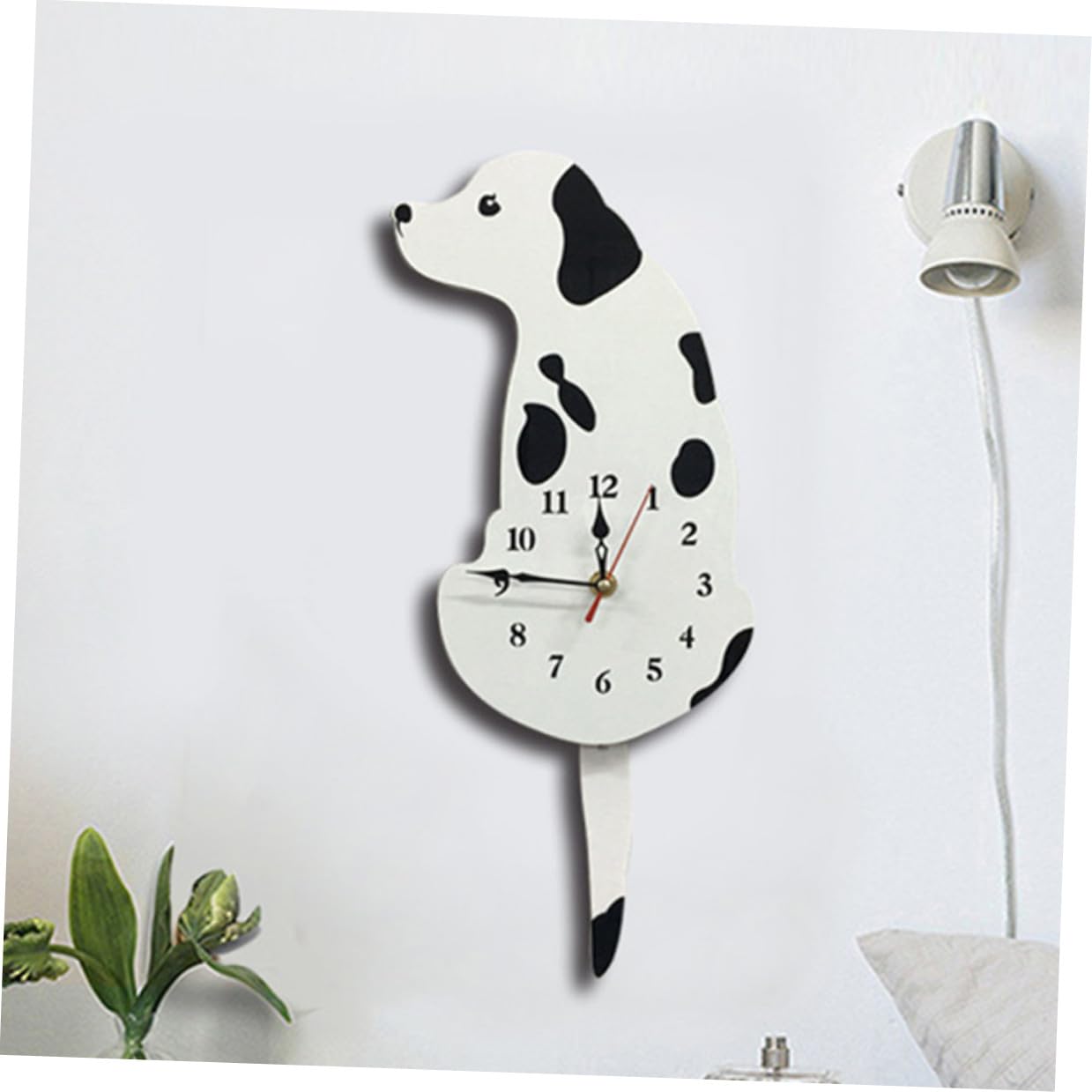 Reloj Material Ecológico y Duradero Acrílico de Pared Creativo Diseño de Perro Moteado Silencioso y Preciso, Adecuado para Cocina o Habitación Infantil