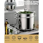 Cook N Home 8 Quart Stainless Steel Pasta Pot with Strainer Lid 3-in-1 Pots - Image 4