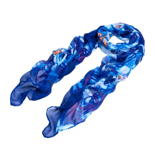 Elegant Soft Bamboo & Butterfly Print Watercolor Scarf - Diff. Colors Avail2