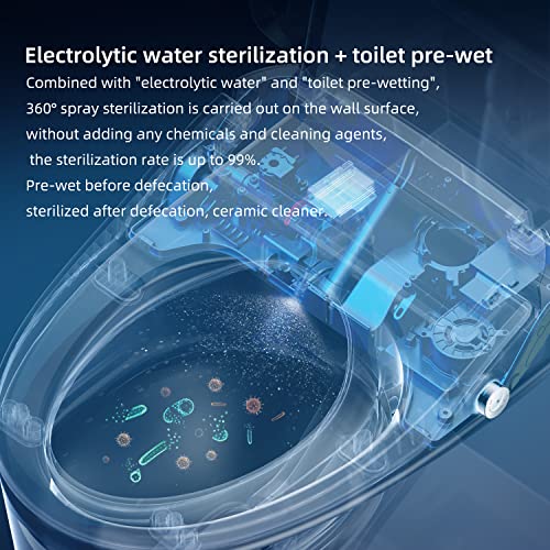 Bejoan Bidet Toilet Seat Electronic X7, Electrolyzed Water Sterilization, Prewetting, Bidet Warm Water, Heated Toilet Seat With Warm Air Dryer, Remote Control, White - Elongated #TOP1