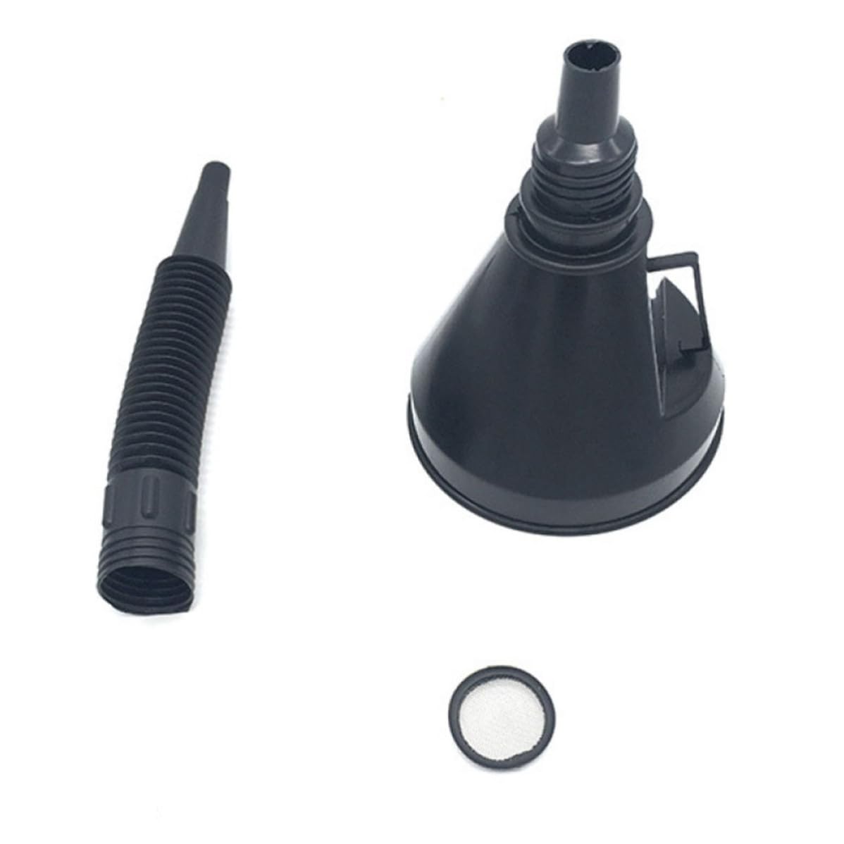 Thickened Plastic Funnels Rapid Filling Design 5pcs with Mesh Screen Filter Size 14.2x14.2x15cm for Engine Oil and Gasoline for Auto and Motorcycle Use