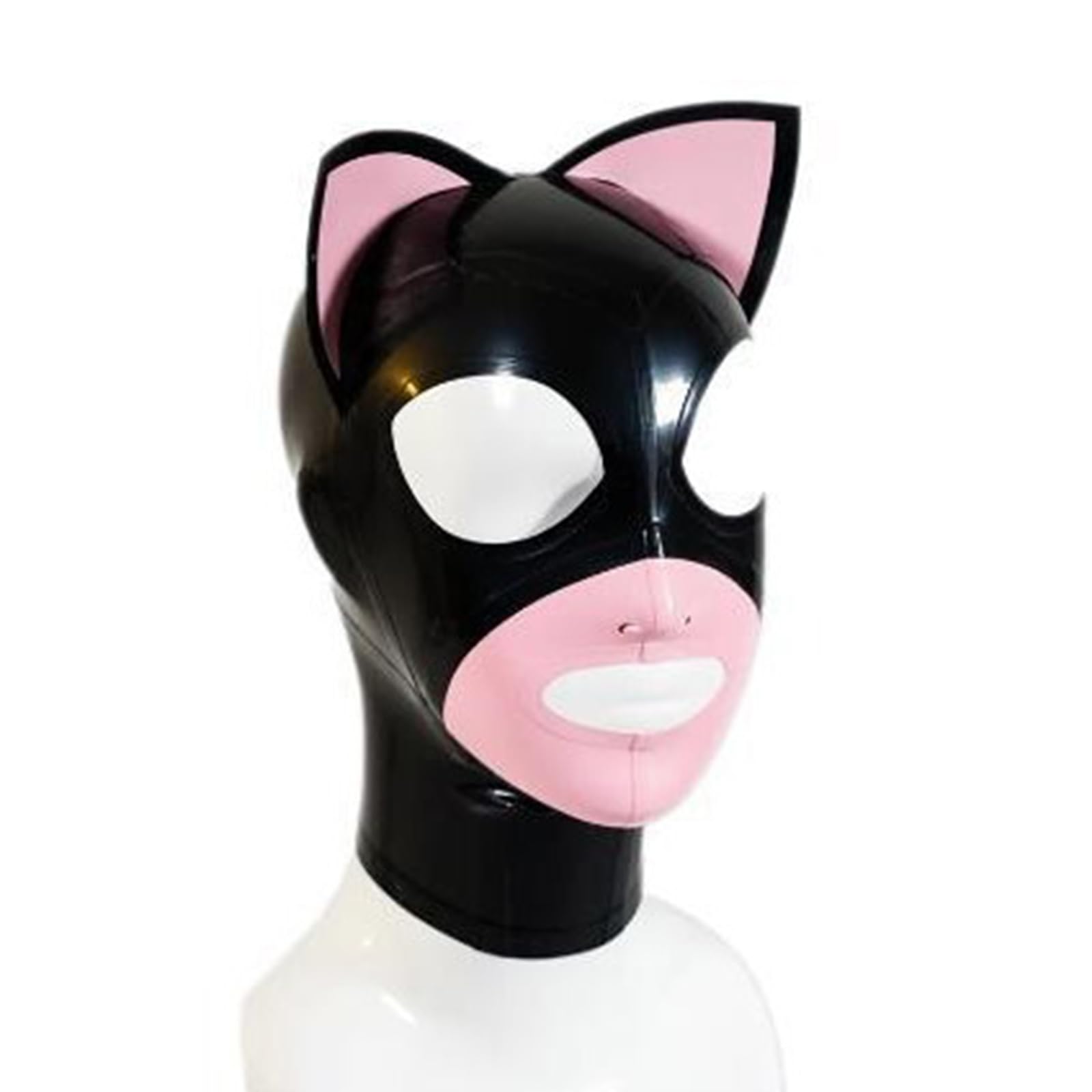 Masque en latex avec oreilles et ouvertures visage taille M 65cm