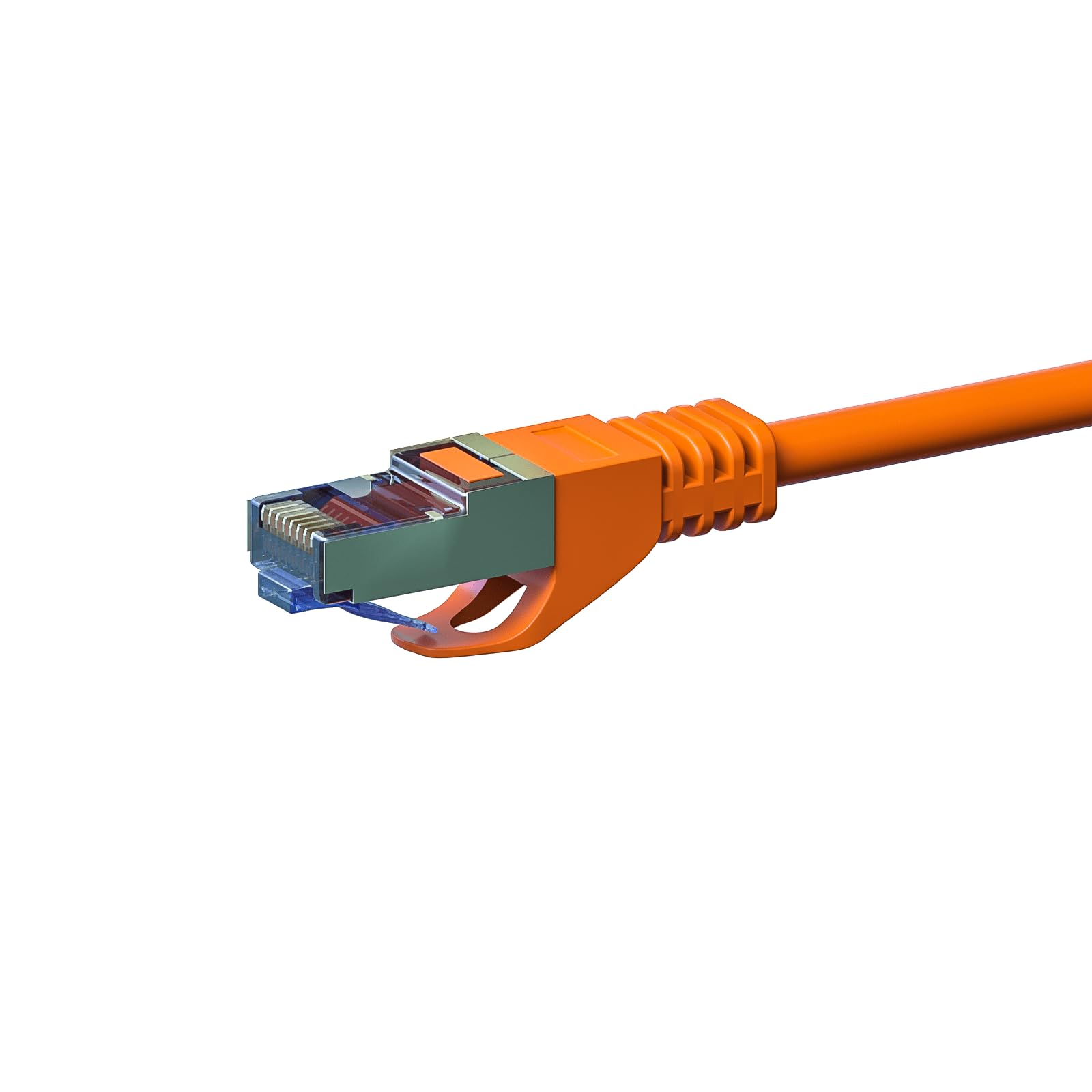 CAT 6a kabel sieciowy LSOH - S/FTP - 50 metrów - pomarańczowy, POE, Ethernet, LAN, kabel krosowy, kabel do transmisji danych, RJ45 - do szaf serwerowych, przełączników, routerów, modemów!