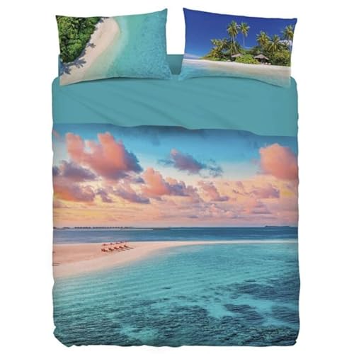 Bassetti Completo lenzuolo copriletto matrimoniale Imagine paesaggi e città in