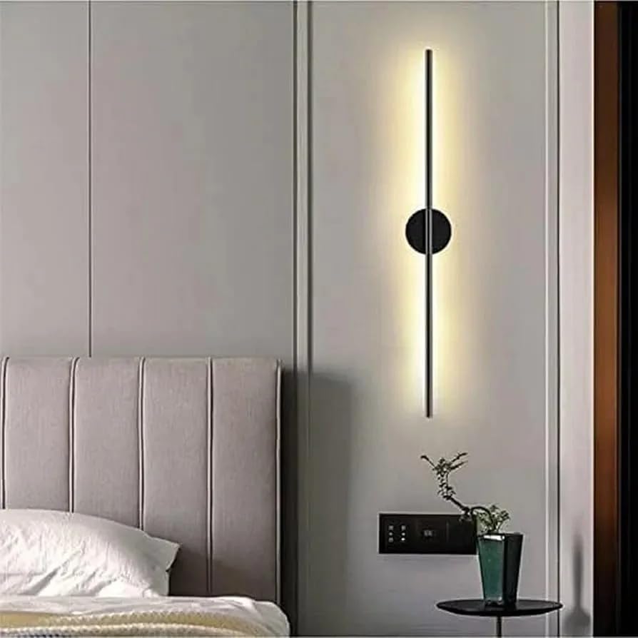 Image of Modern 800mm LED Long Wall Light | Lighting Lamp for Bedroom, Living Room, Designer Home Decorative Modern Wall lamp - Warm White, Natural White, Cold White (Black) (Pack of 1)