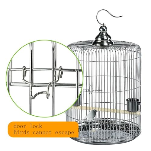 Cage à oiseaux suspendue circulaire avec poignée portable intégrée - 7