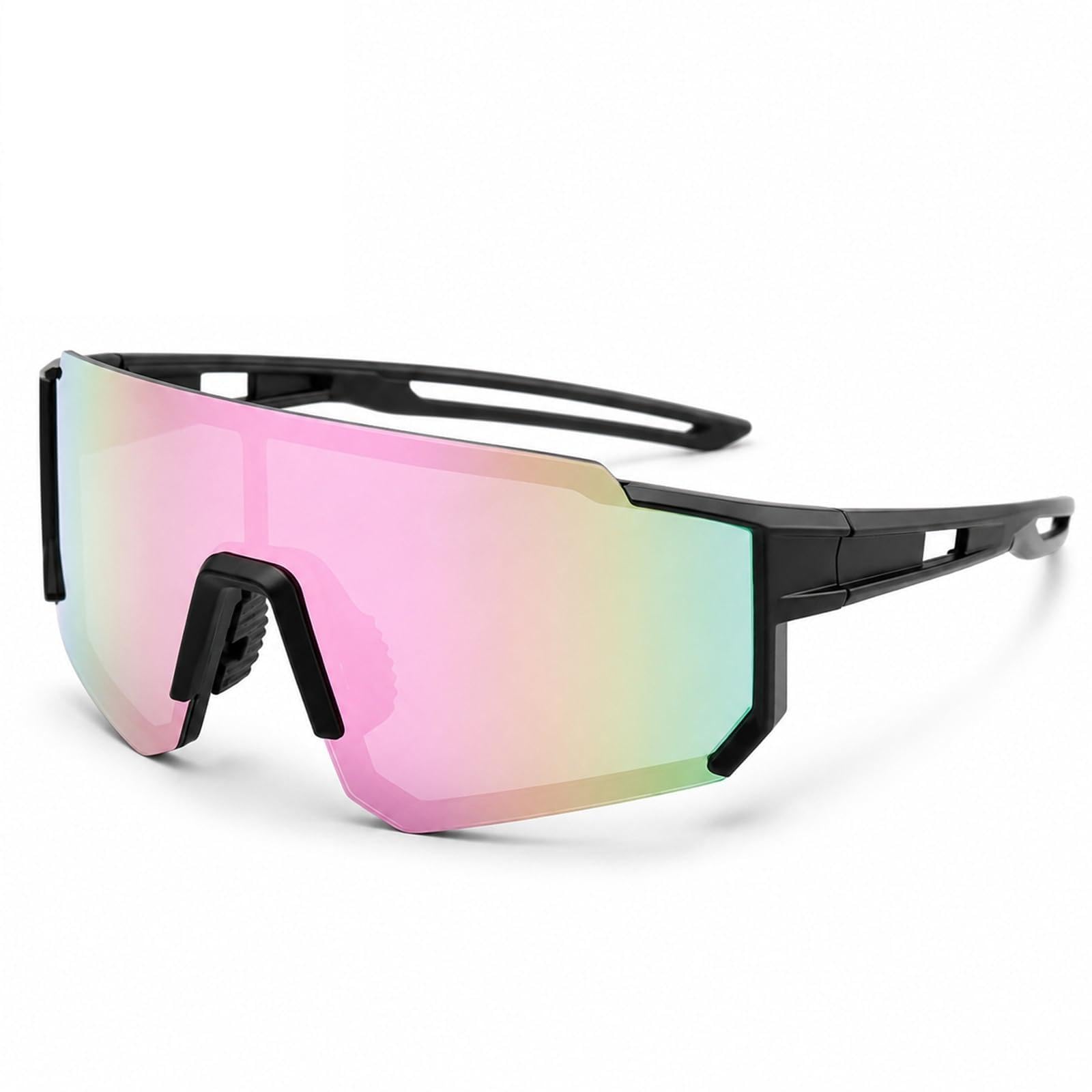 WHJYCC Polarised Cycling Sunglasses for Men & Women - Lightweight Frameless Sports Glasses, Anti-Fog Ventilation, Anti-Slip Fit for Running, Golf, Driving, Fishing, Travel & Outdoor Sports