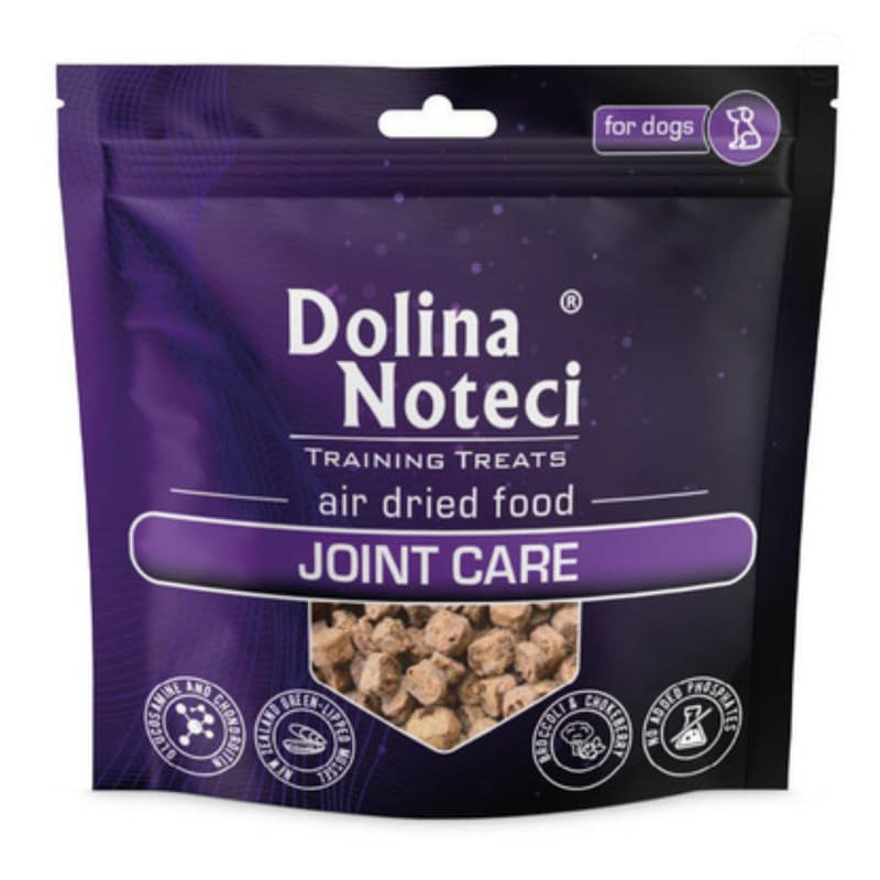 Dolina Noteci Training Treats Joint Care for Adult Dogs 130g - Premium Air-Dried Dog Rewards with Glucosamine, Chondroitin and Green-Lipped Mussel to Support Healthy Joints and Mobility Daily Dog.