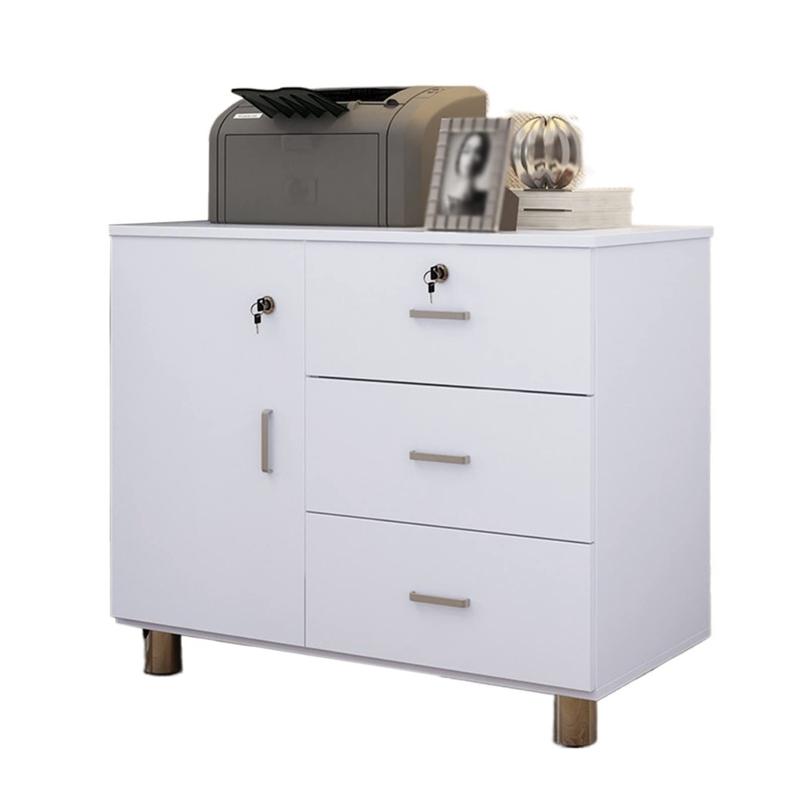 Aioneer Gold Printer Stand Print Stand Rack Floor Copy Desk File Cabinet Place Storage Cabinet Place Office Printer Shelf Workbench Printer Shelf
