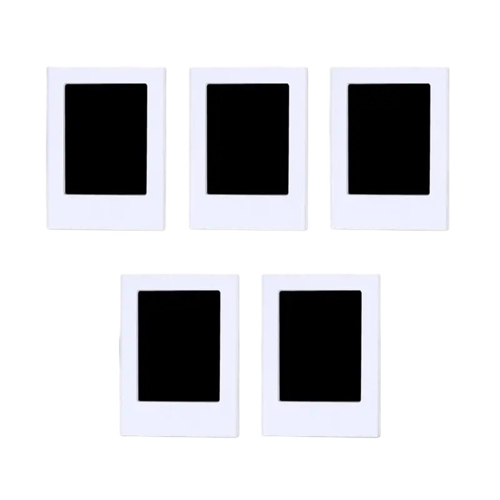 Magnetic Picture Frames For Refrigerator 3 Inch Fridge Color Photo Frame Magnets Album For Instax Mini Film Papers For Fridge(White-5pcs)
