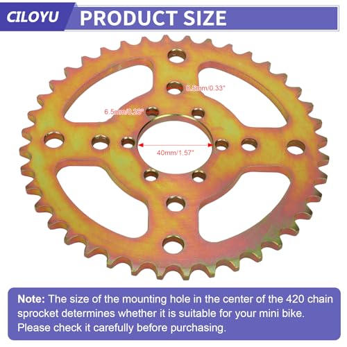 Image of 40 Tooth Sprocket 420 Chain Replacement for Coleman CT100U CC100X BT200X CT200U-EX CT200U Baja Doodlebug DB30 TrailMaster MB200 Monster Mega Moto Mini Bike Predator 212 196cc Engine Parts