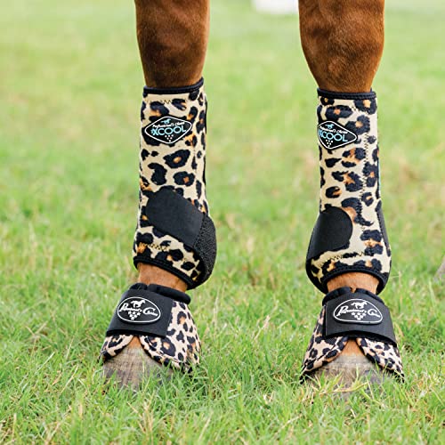Image of Professional's Choice 2XCOOL Sports Medicine Horse Boots | Protective & Breathable Design for Ultimate Comfort, Durability & Cooling in Active Horses | 2 Pack Large Cheetah