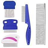 Vorteilsset: Die tolle Packung enthält 1 dunkelblauer Kamm mit extra Griff, 1 dunkelblauer Kamm mit schmalen Zähnen, 1 kleiner rosa Kamm, 1 Edelstahl-Tränenfleckenkamm und 1 Kamm mit gestanzten Löchern für einfache Befestigung.