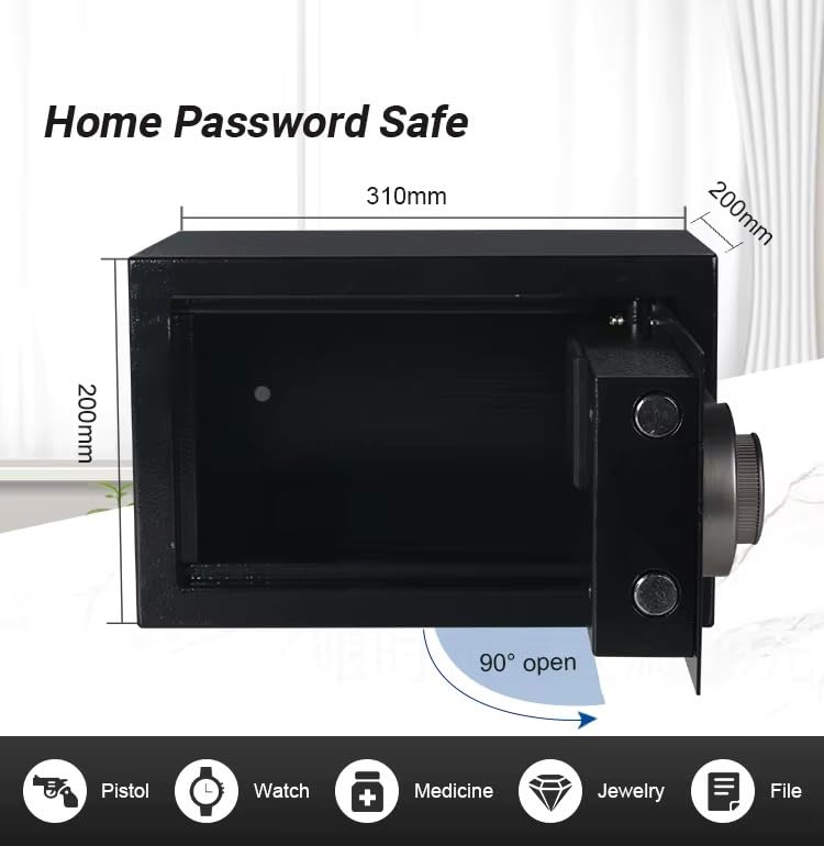 Image of Heavy-Duty Electronic Digital Safe Box with Keypad Lock & Biometric Lock and Emergency Key - Steel Security Locker for Home, Office & Jewelry Storage Deposit Box