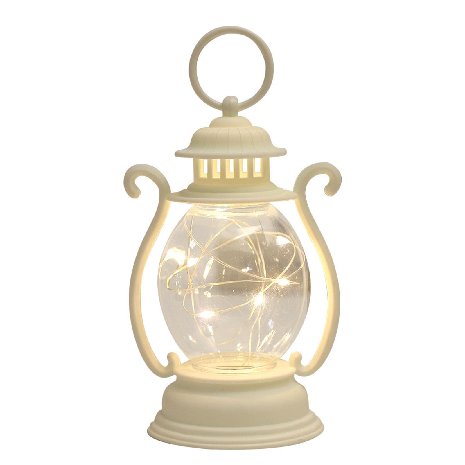 Monozoz LED Vintage Lantern, LED Storm Lamp, Old Fashioned Nightstand Lamps, Battery Powered Lantern for, Halloween, Outdoor Hiking Camping Lantern, 16.2cm