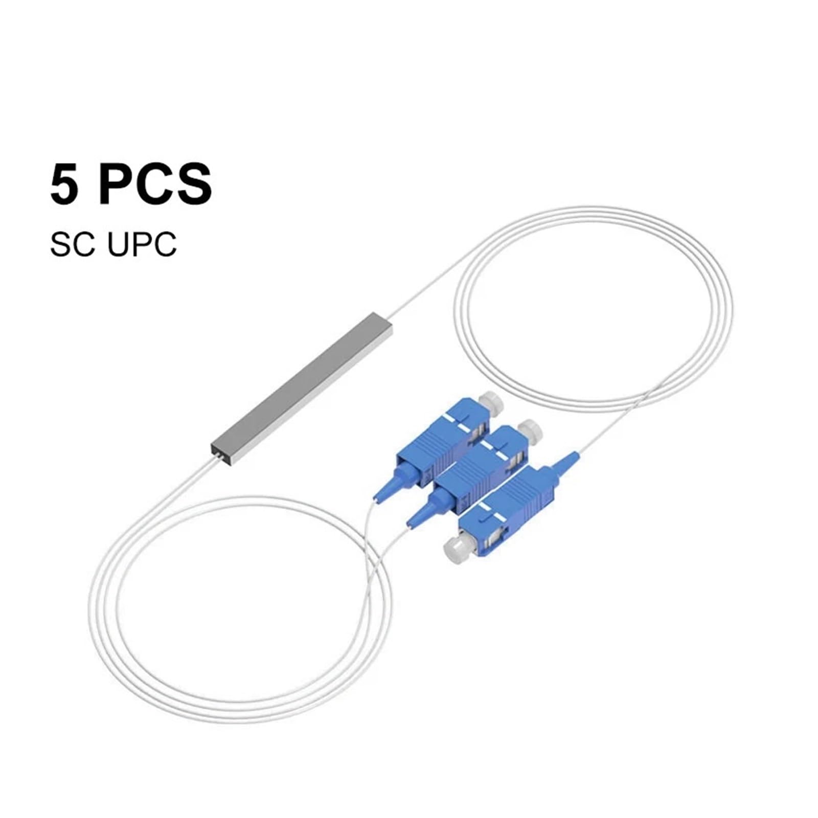 Séparateur Optique SC0,9 mm 1 x 2, coupleur Optique monomode simplex, Tube en Acier(SC UPC 5pcs)
