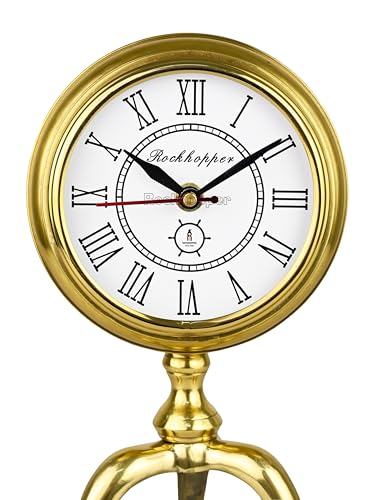 Image of Metal Gold Handcrafted Chrono Analog Table Clock, Aesthetic Desk Clock for Home Decor Office Desk Living Room Bedroom Study Room Kids Room (Large 6'')