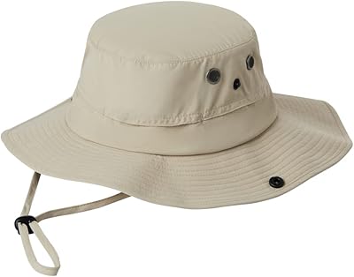 KANUT SPORTS Denali Boonie Sun Hat - Wide Brim Moisture Wicking Quick-Dry Fabric, Mesh Ventilation, UV Protection UPF 50+ for Fishing, Camping, Hunting, Hiking, for Men and Women (Khaki)
