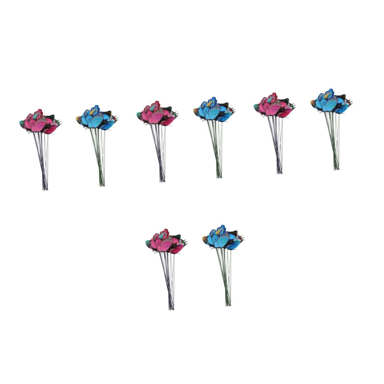 Toddmomy 4 Sätze Dekorative Schmetterlinge Gartenstecker Realistische Deko Für Blumenbeete Pflanzentöpfe Und Gartenarrangements Blau 20 Stück * 4
