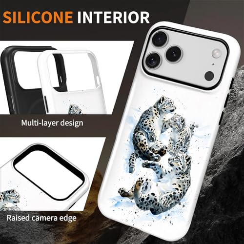 Coque iPhone 17 Pro Max MagSafe haut de gamme léopard des neiges - 2