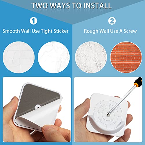 Adhesive Shower Curtain Rod Holder, Shower Rod Holders For Wall, 4 Pack Shower Rod Mount Retainer, No Drilling, Stick On, Waterproof, White And Black (Rod Not Included) #TOP4