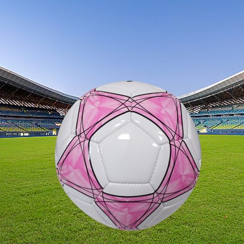 SUQ Dimensione Tradizionale 5 Pentagramma Addensato Rosa Pelle Sintetica Calcio, per la Formazione di Bambini e Adulti Concorsi di Pratica, Divertimento, Giochi per Interni/Esterni, Ideale per Parco