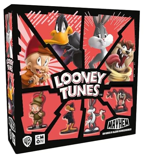 Asmodee - Looney Tunes Mayhem – Juego de Mesa, 2 – 4 Jugadores, 10+ años, Edición en Italiano | Ya disponible en tu tienda friki favorita! En mundofriki.es!