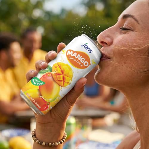 Image of Jans 100% Mango Juice Drink with Real Pulp, 16.57 fl oz, Pack of 12