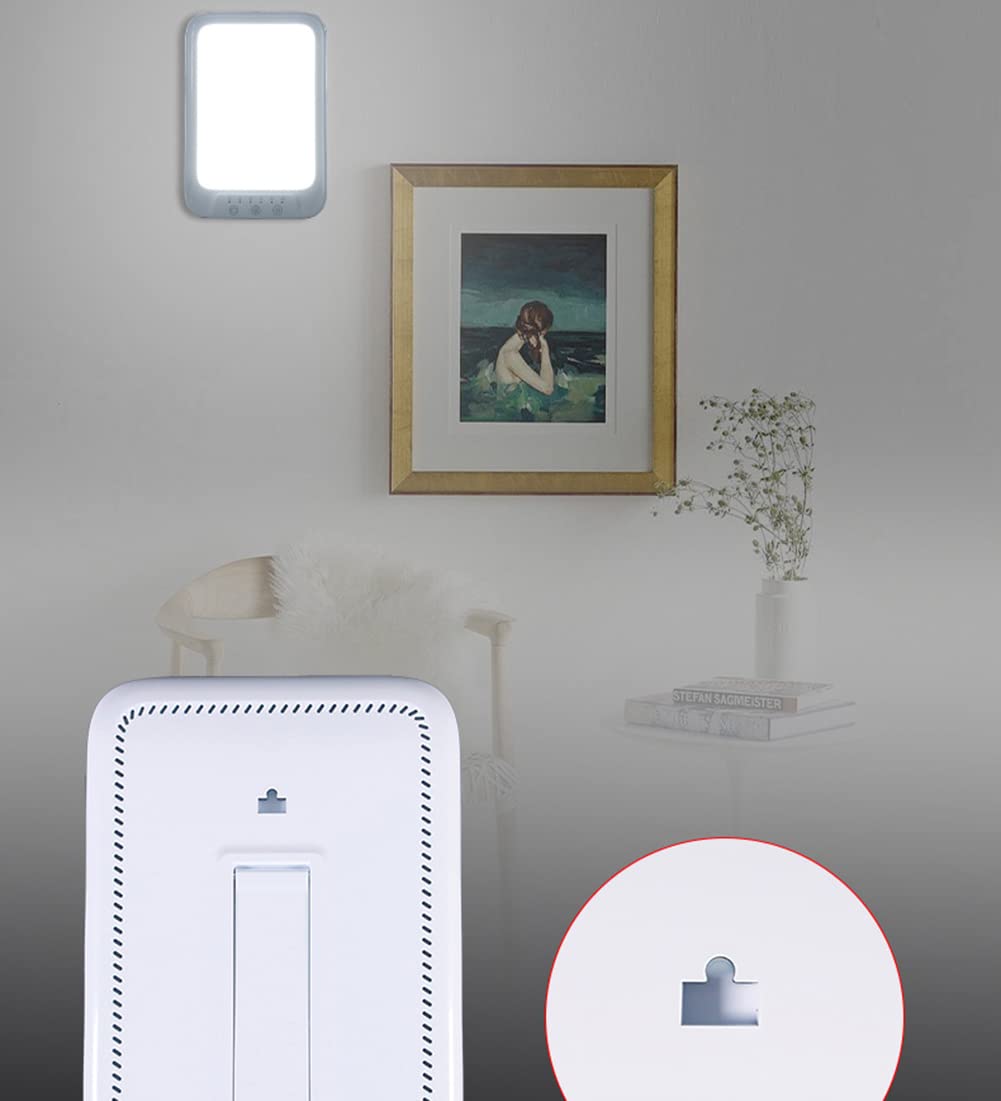 Lampe SAD, 44100Lux Lampe De Luminothérapie, Avec 3 Modes De Couleur & 2912K-6345K, 5 Niveaux De Luminosité, 6 Fonction De Minuterie, Contrôle Tactile Support Pliant,Blanc