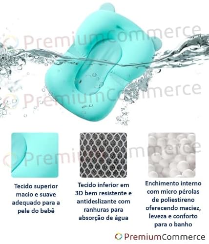 Almofada de banho para bebê azul baby infantil anatômica
