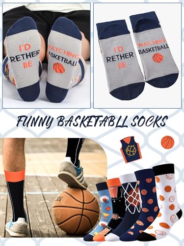 Haysandy 6 Pairs Novelty Basketball Socks For Men Funny Basketball Crew Socks Christmas Gift For Men Basketball Sports Lovers thumb #4